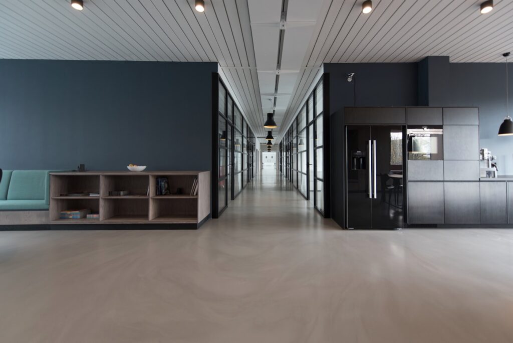 Clean modern open-plan office space