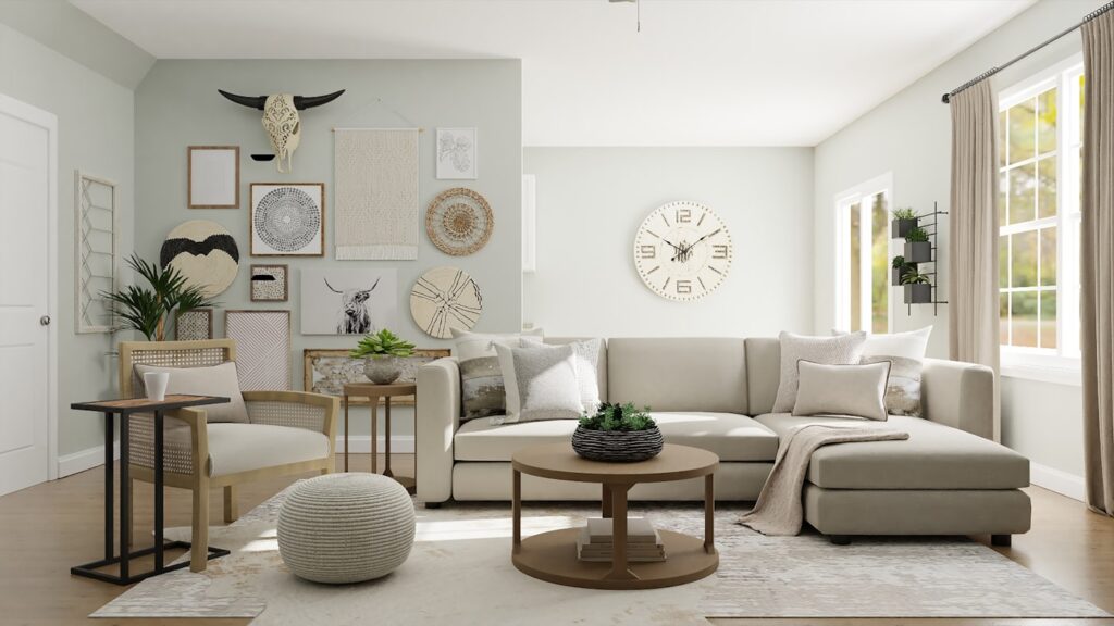Clean, empty living room prepared for move-in